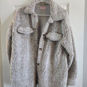 Grey Sherpa Shacket